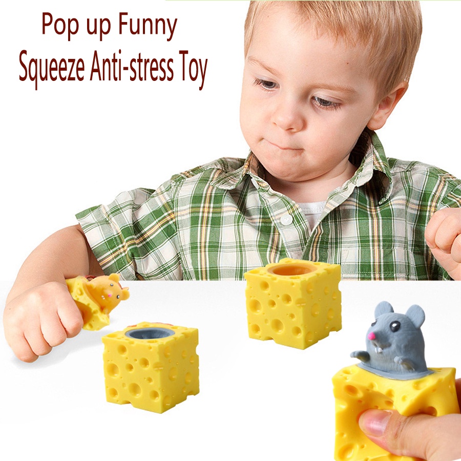 Đồ Chơi Nắn Bóp Đàn Hồi Giảm stress Hình Chú Chuột 4.5 * 4.5cm