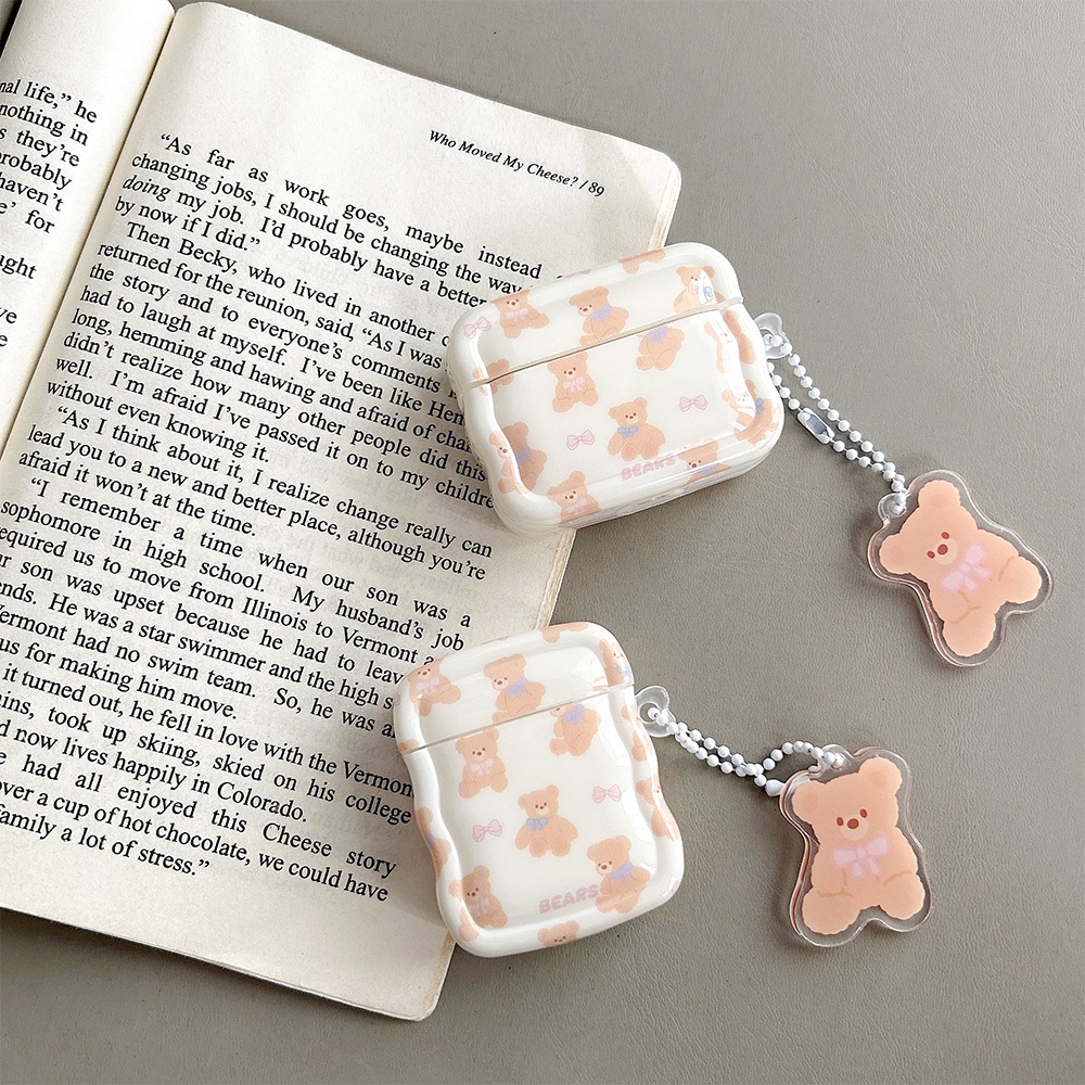 Dễ Thương Vỏ Bảo Vệ Hộp Sạc Tai Nghe airpods 1 / 2 / 3 / pro 2 Hình Gấu Nâu Chống Rơi