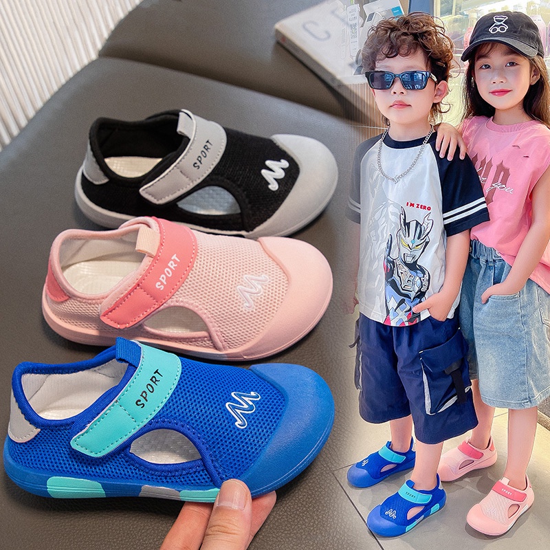 Giày Thể Thao Đế Mềm Phối Lưới Thoáng Khí Thoải Mái Cho Bé