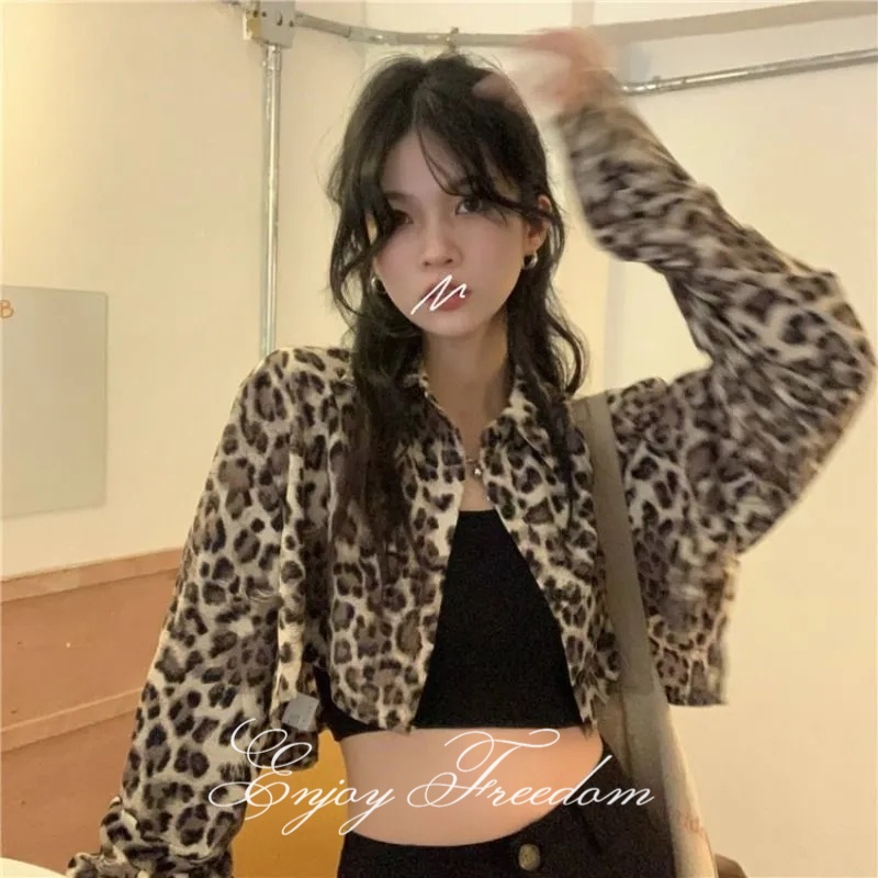 Áo Khoác cardigan Mỏng Tay Dài In Họa Tiết Da Báo Phong Cách Mới Cho Nữ
