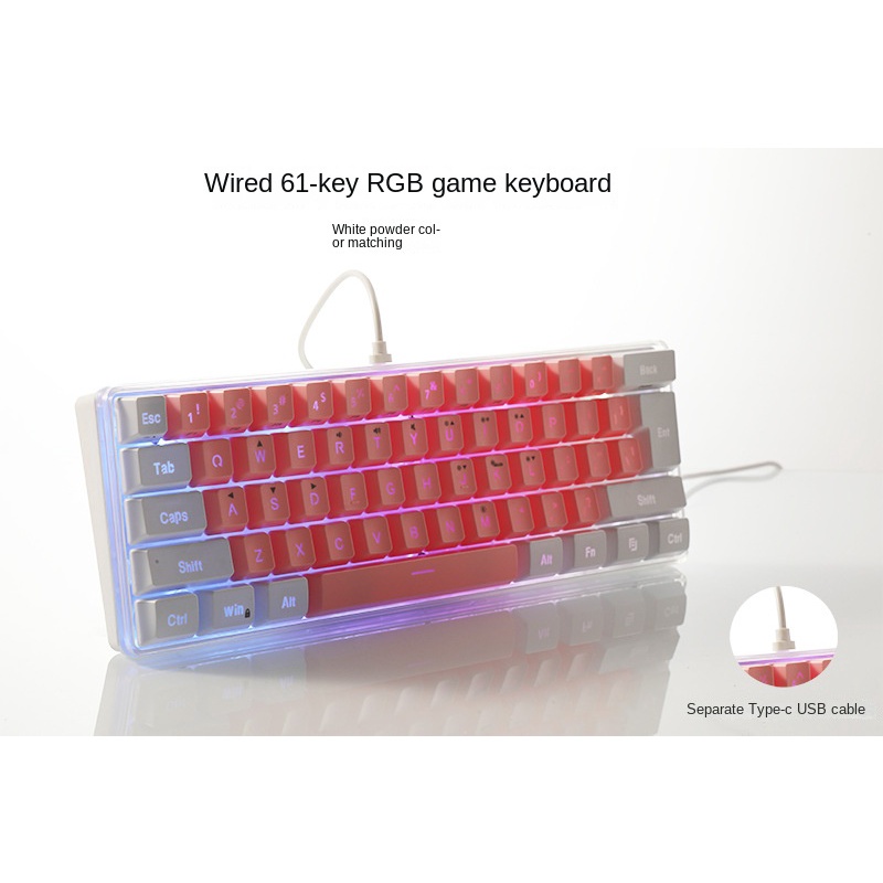 Bàn Phím Cơ 61 Phím k401 Nhiều Màu Sắc Dành Cho game Thủ Công