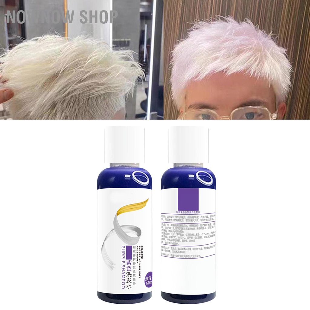 NOWNOW SHOP Dầu Gội Trung Hòa Màu Vàng Bảo Dưỡng Sáng Tóc Tím 50Ml