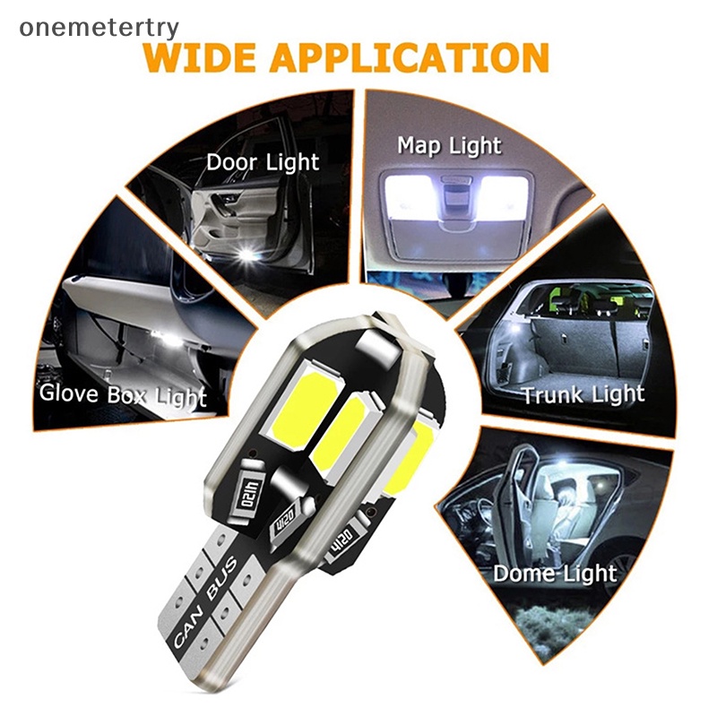 Bộ 10 Bóng Đèn led w5w t10 canbus 5730 8smd 12v 6000k Chất Lượng Cao Cho Xe Hơi