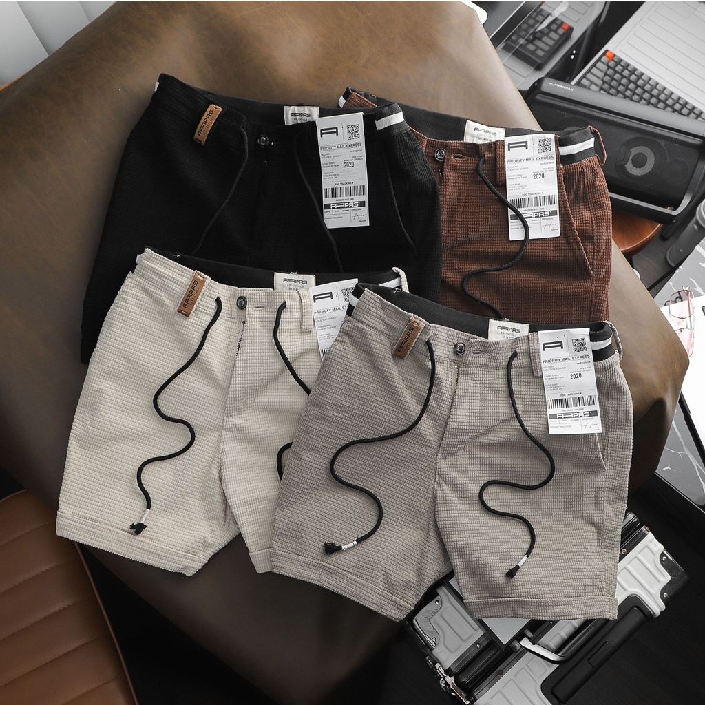 Quần Shorts Nam Chất Vải Pique Lưng Thun Dây Rút Lino ss2 FAPAS