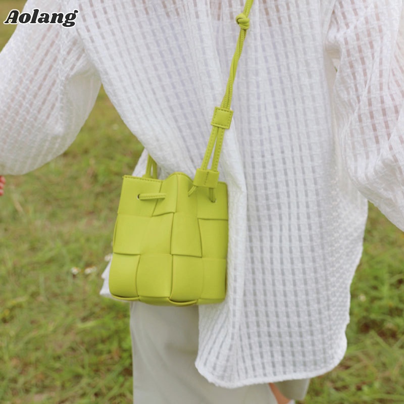 Túi đeo chéo mini AOLANG thiết kế đan thời trang trọng lượng nhẹ đa năng