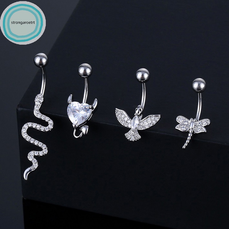 Khuyên Rốn Thép Không Gỉ Hình Động Vật Đính Đá Pha Lê Gợi Cảm vn