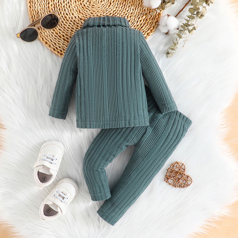 Combo bộ đồ bé gái trai 3-24tháng Màu Trơn Cổ Cao Áo Sweater Tay Dài áo phông quần dài Mùa Đông set thời trang cho bé trẻ em sơ sinh