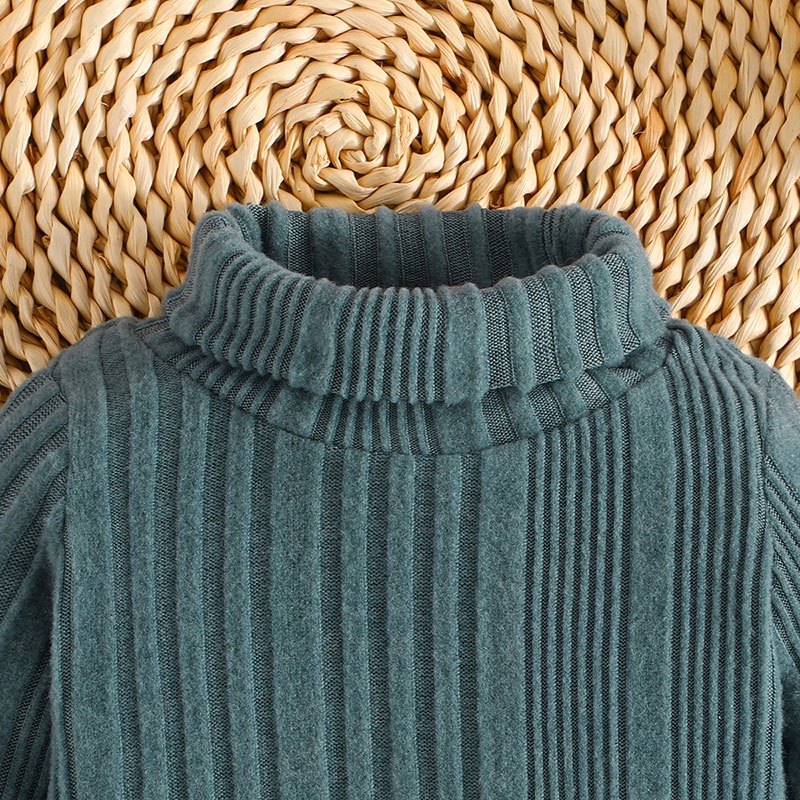 Combo bộ đồ bé gái trai 3-24tháng Màu Trơn Cổ Cao Áo Sweater Tay Dài áo phông quần dài Mùa Đông set thời trang cho bé trẻ em sơ sinh