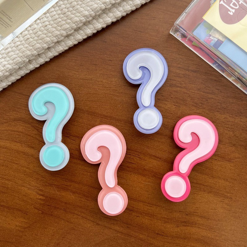 Kẹp Tóc Hình Dấu Chấm Hỏi Bằng resin Màu Sắc Ngọt Ngào Phong Cách harajuku Cho Nữ