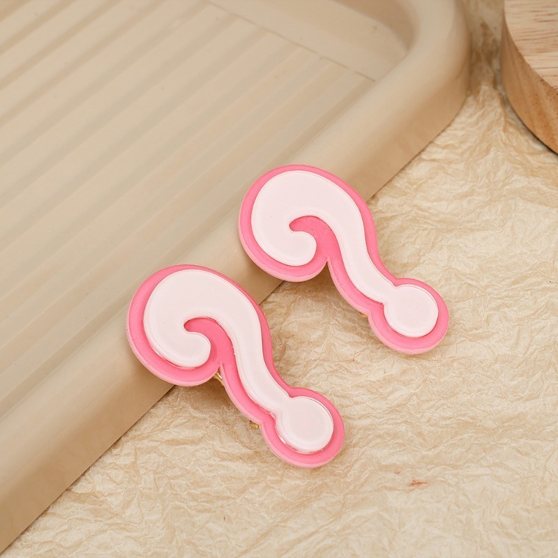 Kẹp Tóc Hình Dấu Chấm Hỏi Bằng resin Màu Sắc Ngọt Ngào Phong Cách harajuku Cho Nữ