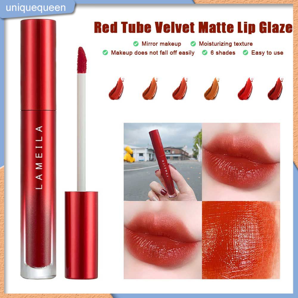 Lameila Ống Đỏ Son Men Velvet Matte Matte Rotten Tomato Màu Trắng Không Dễ Phai Màu Son Môi Son Bóng unisex