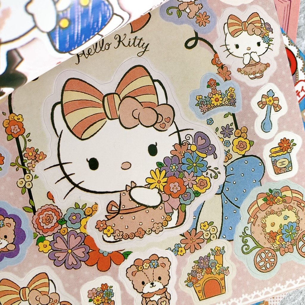 Sanrio Bộ 24 Miếng Dán Trang Trí laptop Chống Nước Hình Cún Cưng / Tai To Dễ Thương diy