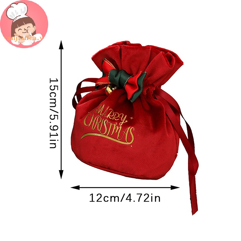 Yanca 1 Túi Dây Rút Đựng Kẹo Giáng Sinh / Tiệc Cưới / Năm Mới Bằng Vải Nhung Có Dây Rút vn