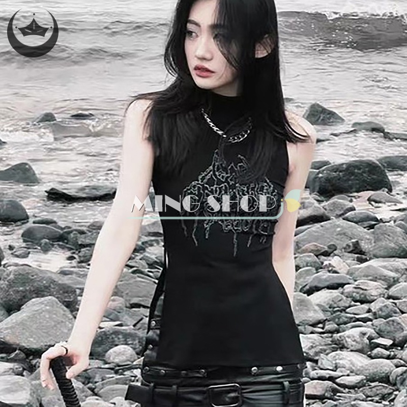 Áo Hai Dây Cổ Tròn In Họa Tiết retro Thời Trang Mùa Hè Cho Nữ