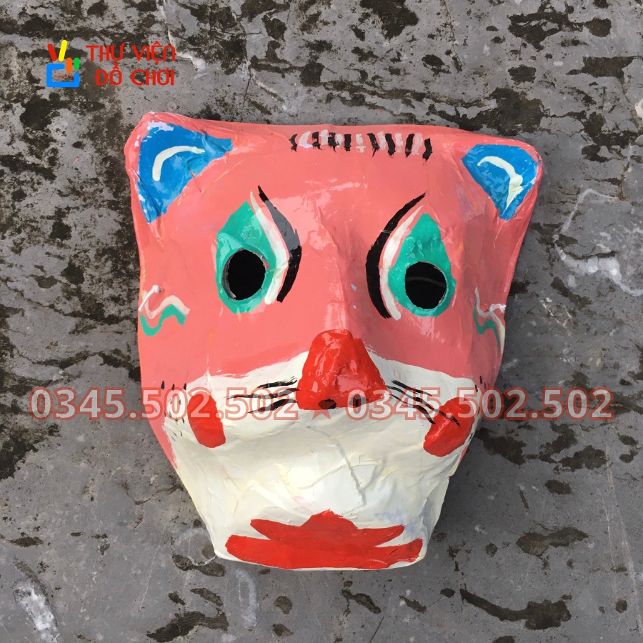 Mặt nạ giấy bồi tô màu sẵn hình dân gian trang trí Trung Thu