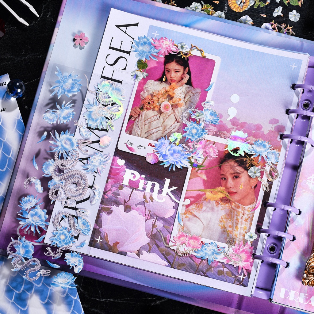 Mochamm 1 Miếng Dán Trang Trí Sổ Lưu Niệm Bằng laser Nghệ Thuật retro Nghệ Thuật Sáng Tạo diy