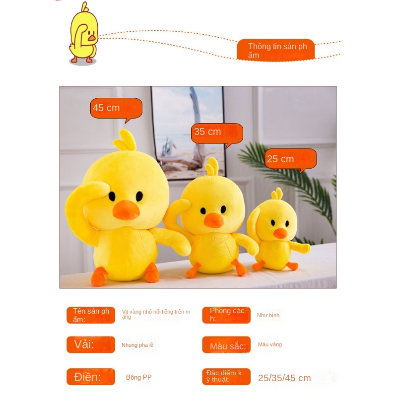 Thú Nhồi Bông Hình Vịt Vàng Sáng Tạo
