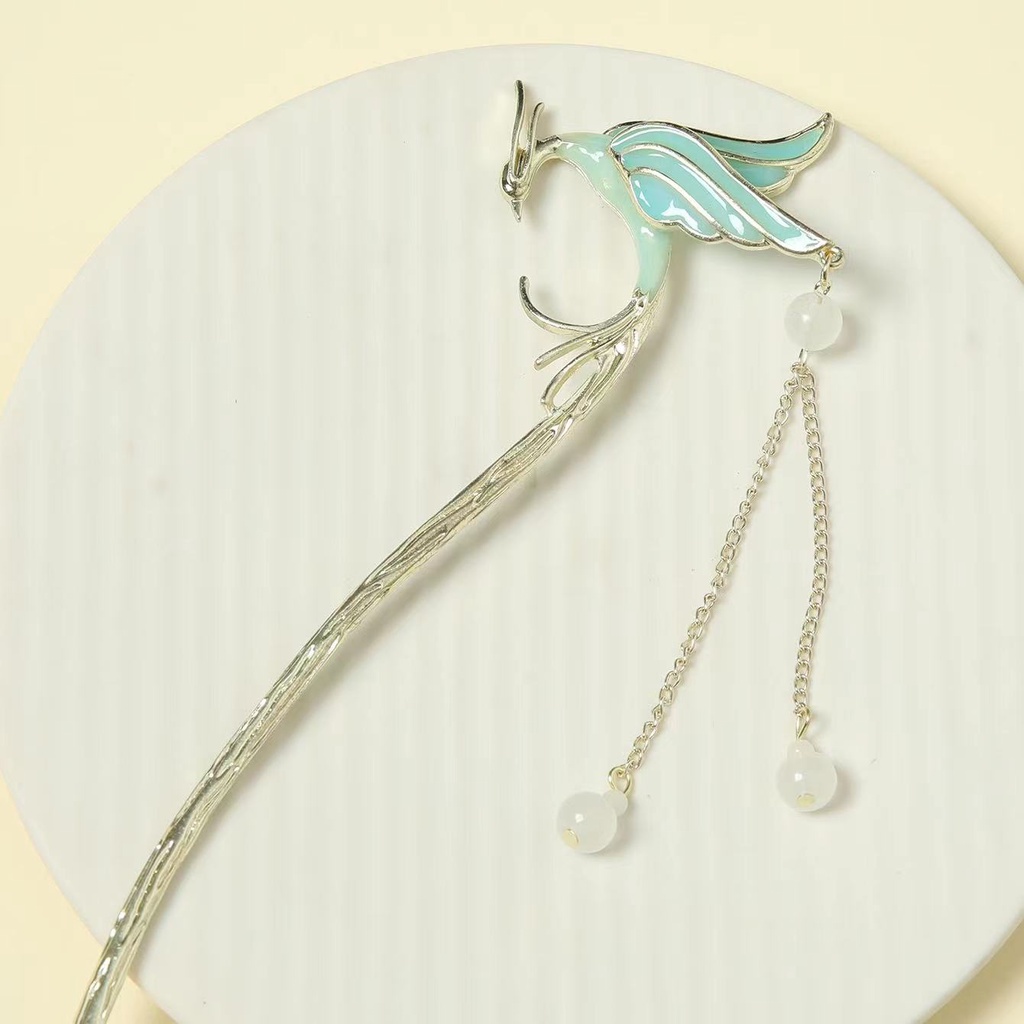 Trâm Cài Tóc Kim Loại Hình Bướm Tua Rua Phong Cách hanfu