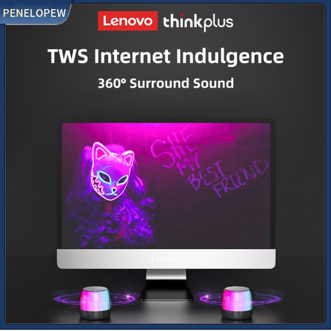 Hw Loa bluetooth Không Dây lenovo k3plus Có Đèn Led Nhiều Màu Sắc rgb tws