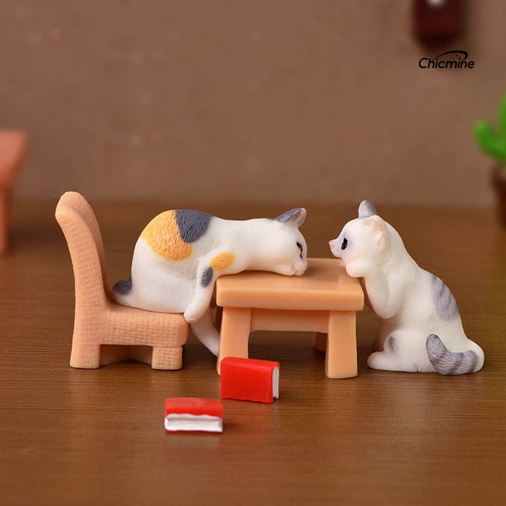 Chicmine Tượng Mèo mini Trang Trí Nội Thất