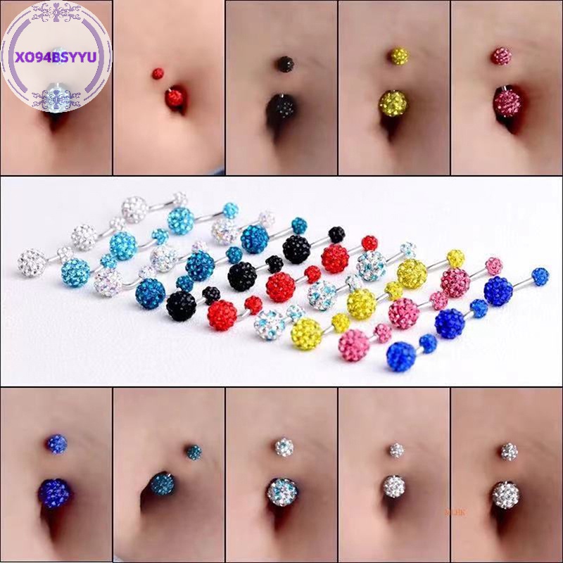 Xo94bsyu 1 Khuyên Rốn Bằng Thép Không Gỉ Đính Đá zircon Dễ Thương vn