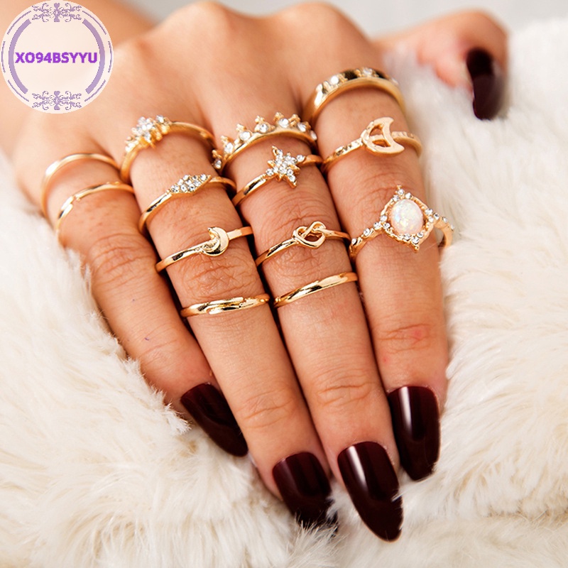 Xo94bsyu set 13 Nhẫn Thiết Kế Đơn Giản Làm Quà Tặng vn