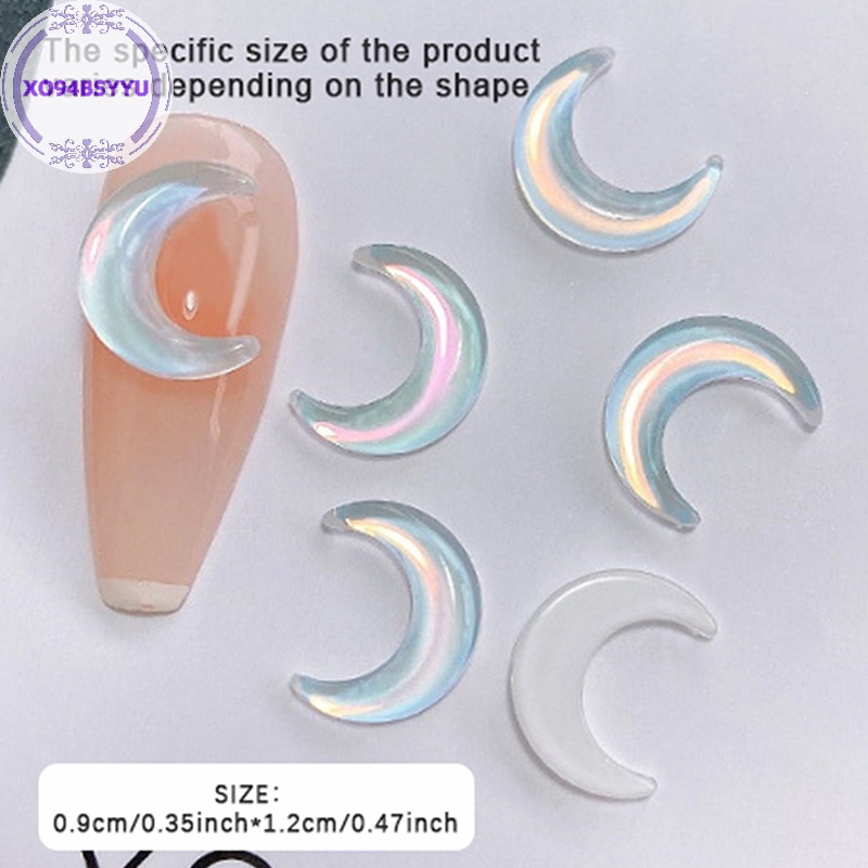 Xo94bsyu Phụ Kiện Kim Cương Pha Lê Hình Ngôi Sao / Mặt Trăng 3d Tự Trang Trí Móng Tay Nghệ Thuật vn