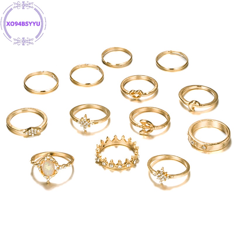 Xo94bsyu set 13 Nhẫn Thiết Kế Đơn Giản Làm Quà Tặng vn