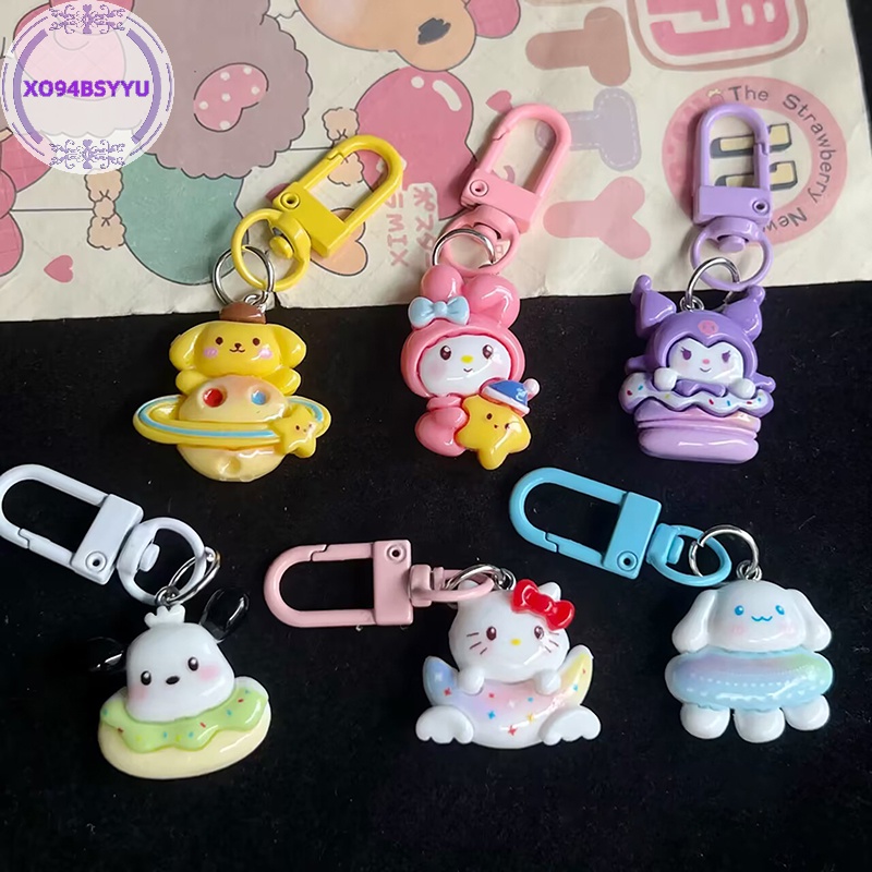 Xo94bsyu sanrio Móc Chìa Khóa Túi Xách Hoạt Hình my melody kitty Cuộn Tròn Dễ Thương Làm Quà Tặng Trang Trí Cho Bạn Gái vn