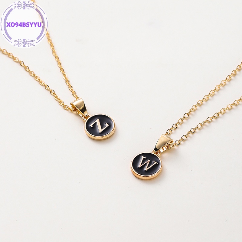 Xo94bsyu Vòng cổ choker Mặt Chữ Cái Tiếng Anh Bằng Kim Loại Màu Đen Cá Tính Cho Nam Và Nữ vn