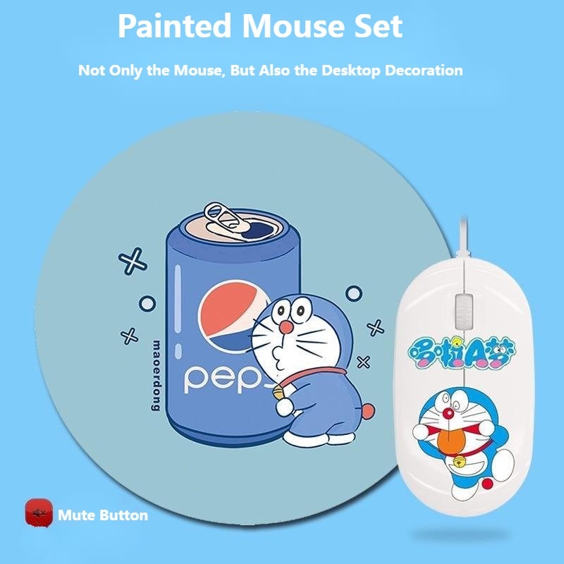 Chuột Máy Tính Có Dây Hình Mèo doraemon Dễ Thương