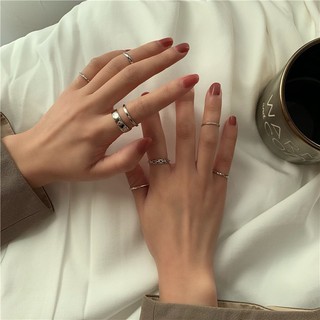 1 Bộ 7 Nhẫn Đeo Đuôi Thiết Kế Sang Trọng Phong Cách Âu Mỹ
