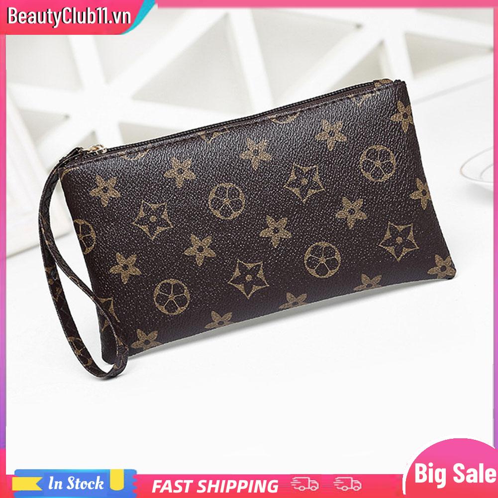 Ví Da pu Dài Có Dây Kéo Dùng Đựng Điện Thoại Dành Cho Nữ