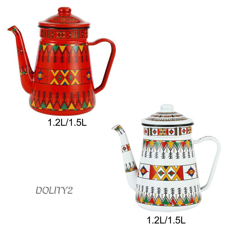 Ấm Trà / Cà Phê Men Hoa Có Tay Cầm Phong Cách vintage