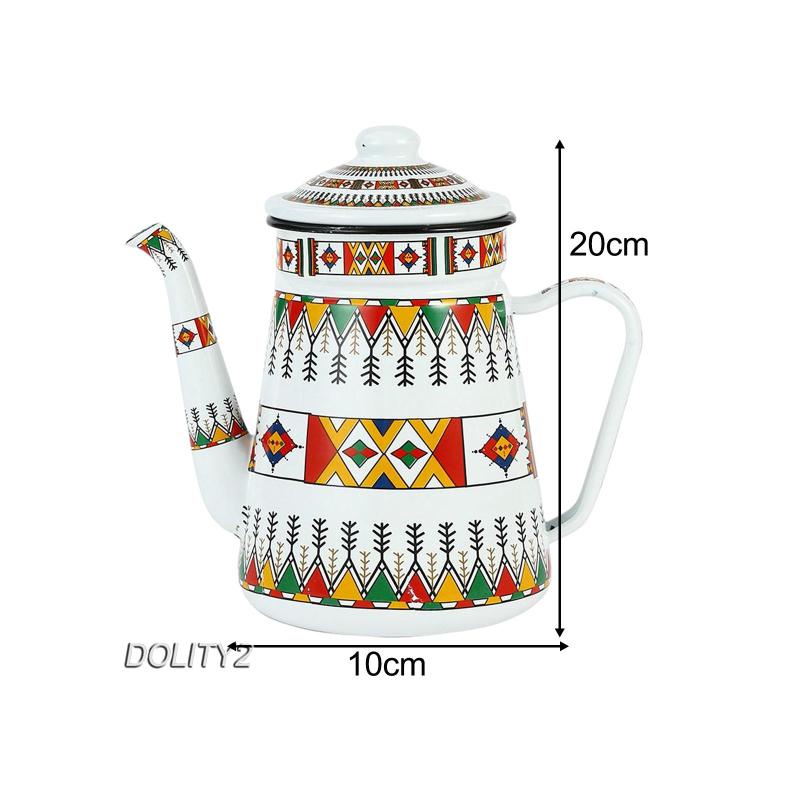 Ấm Trà / Cà Phê Men Hoa Có Tay Cầm Phong Cách vintage