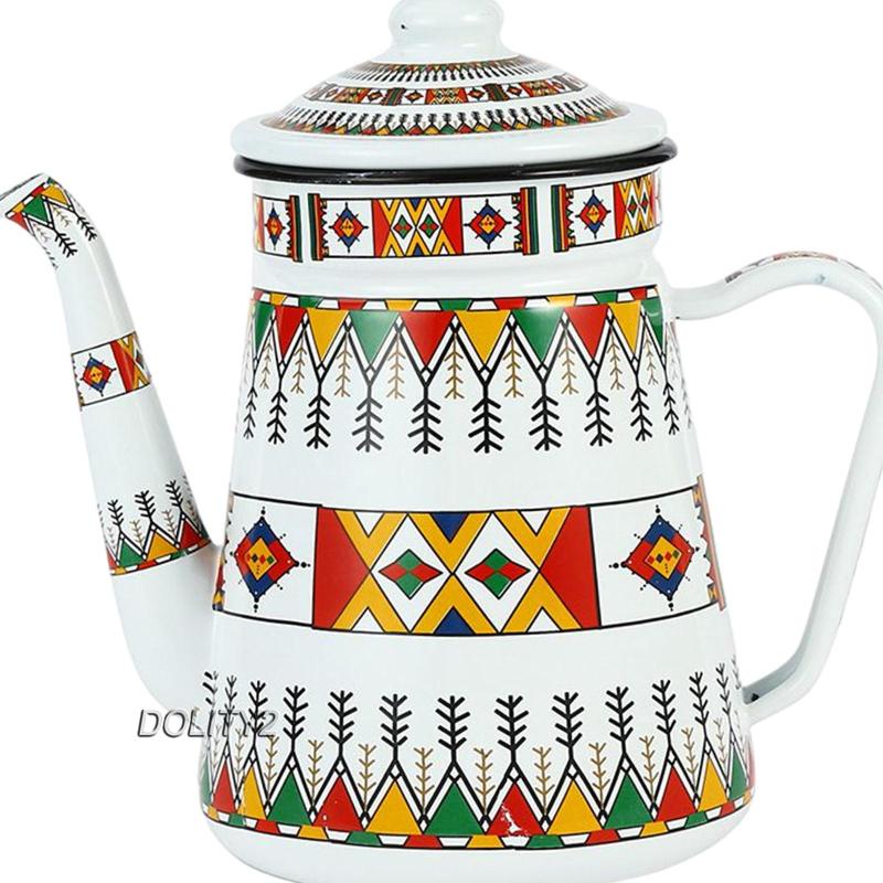 Ấm Trà / Cà Phê Men Hoa Có Tay Cầm Phong Cách vintage