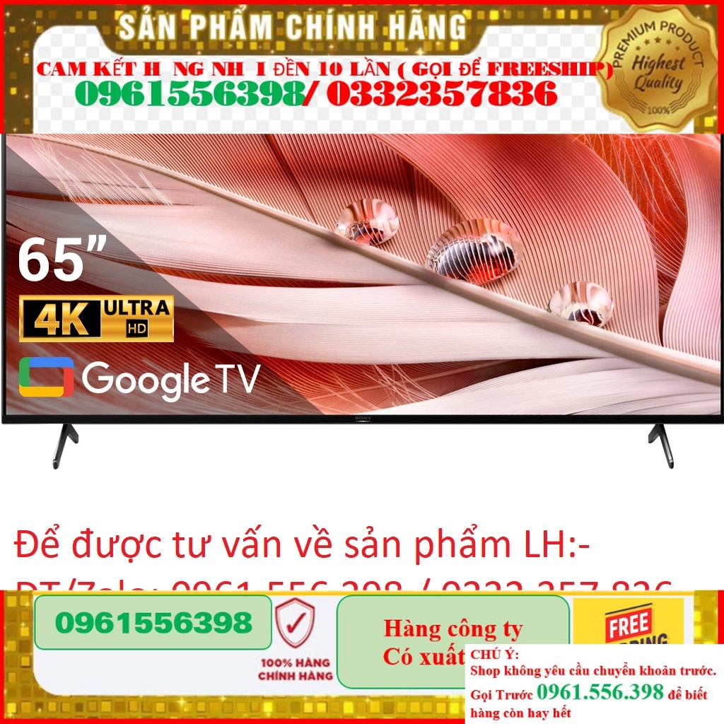 [SALE LỚN] Smart Tivi Sony 65 Inch 4K XR-65X90J &lt; Chính hãng BH:24 tháng tại nhà toàn quốc &gt;