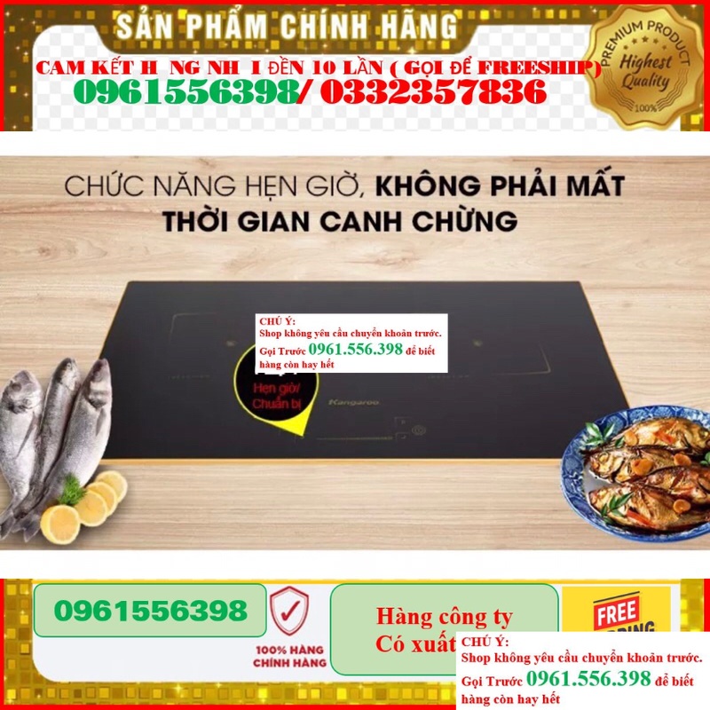 [SALE LỚN] Bếp từ đôi Kangaroo Kg438i- Mới 100%