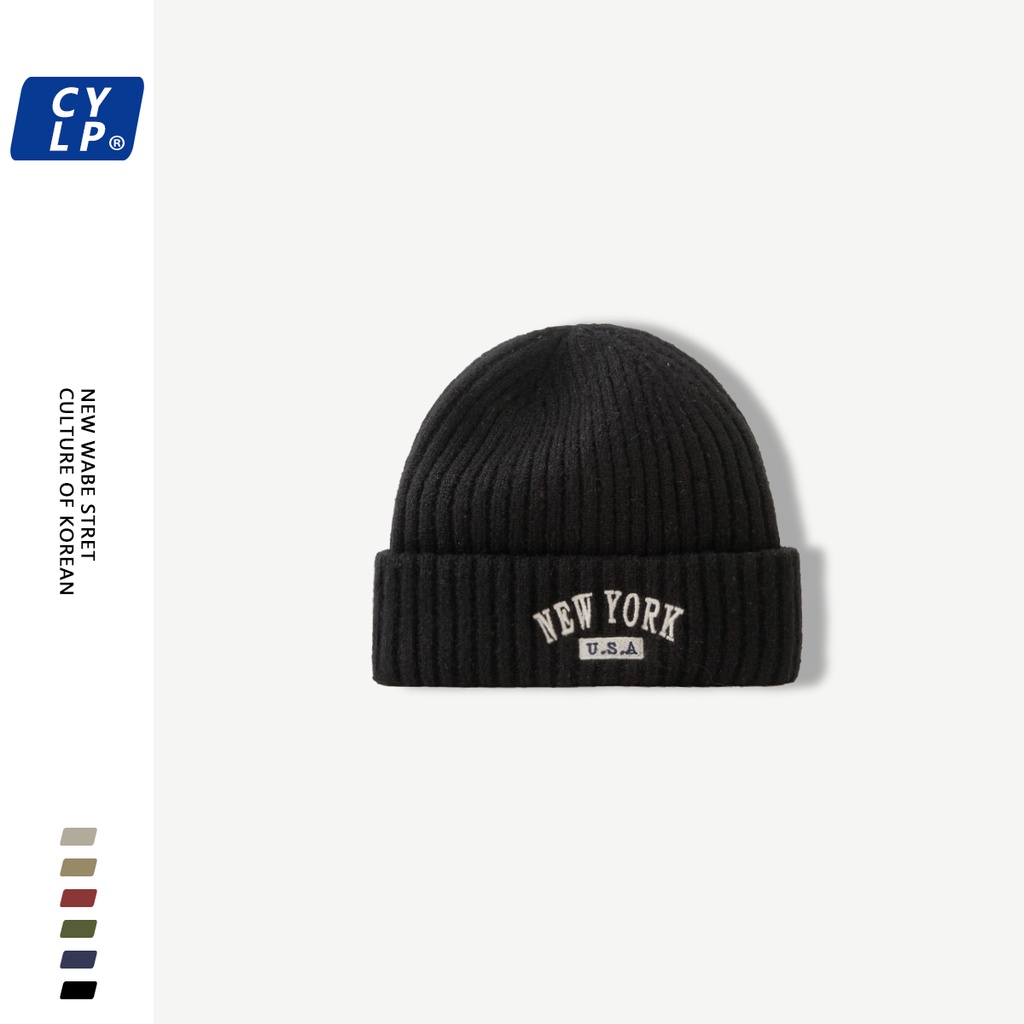 Mũ Len Thêu Chữ Phong Cách Hàn Quốc Xinh Xắn Cho Nữ