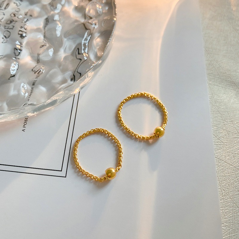Thời Trang Nhẫn Mạ Vàng 18k Đính Hạt May Mắn Không Phai Màu Đơn Giản Cho Nữ