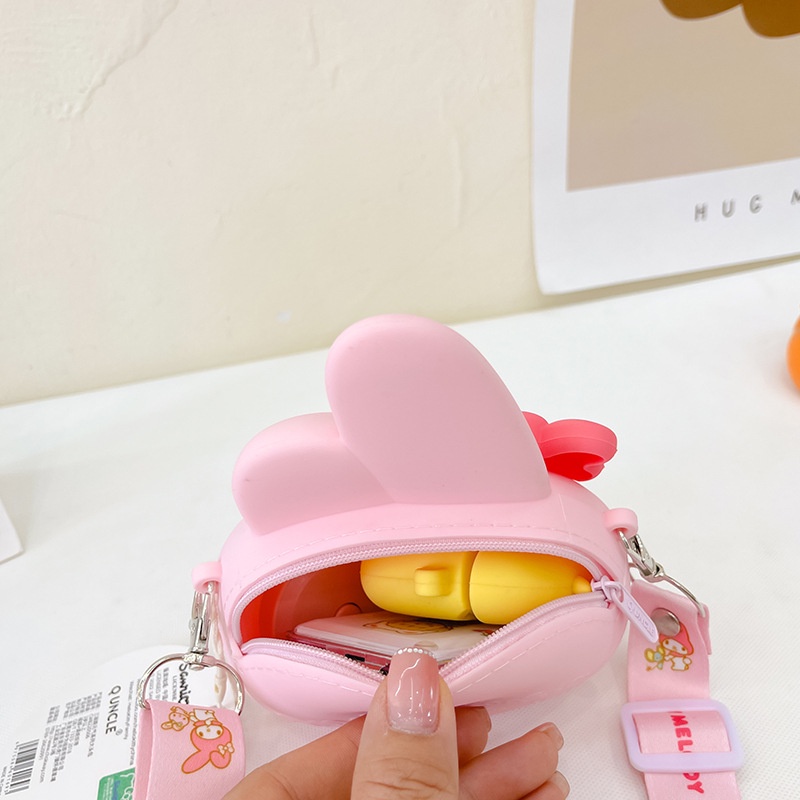 Sanrio Túi Đeo Vai Bằng Silicon Hình hello kitty kuromi my melody Dễ Thương Dùng Làm Quà Tặng Sinh Nhật Cho Bé