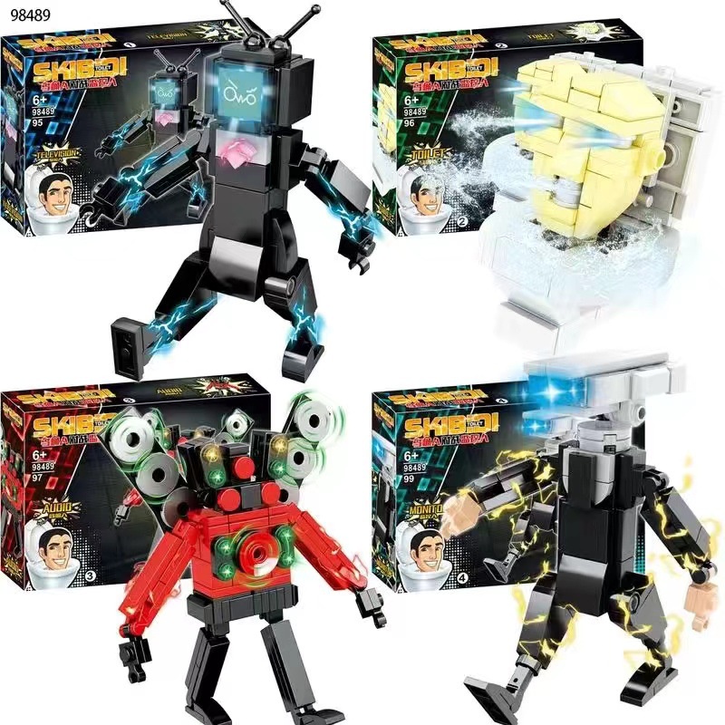 Skibidi Toilet Bộ Đồ Chơi Xếp Hình toilet man vs Cho Bé Trai