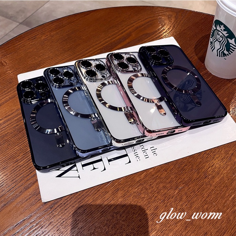 Ốp Điện Thoại Trong Suốt Từ Tính Bảo Vệ Ống Kính Máy Ảnh Cho iphone 15 14 13 12 11 plus pro max