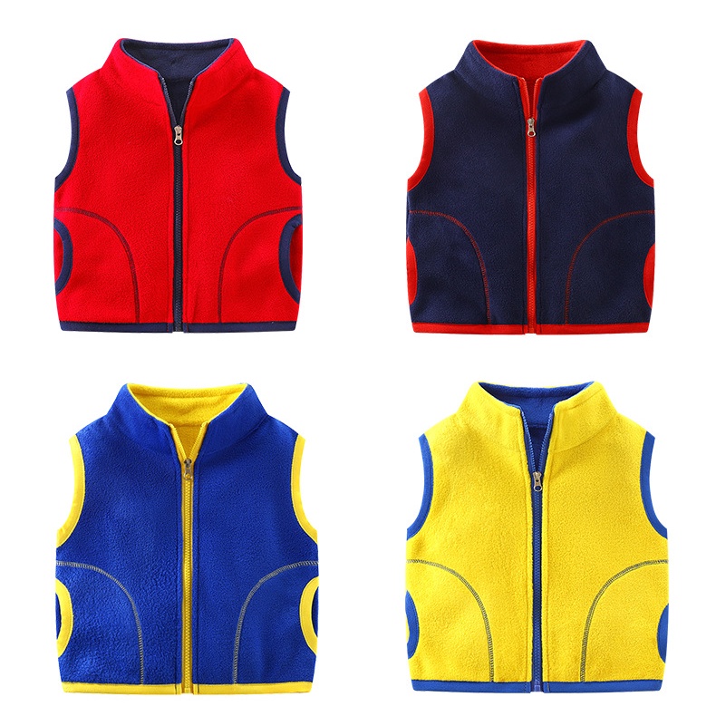 Áo Khoác Lông Cừu Dày Không Tay Cổ Cao 70-150cm Thời Trang Thu Đông Phong Cách Hàn Quốc Cho Bé