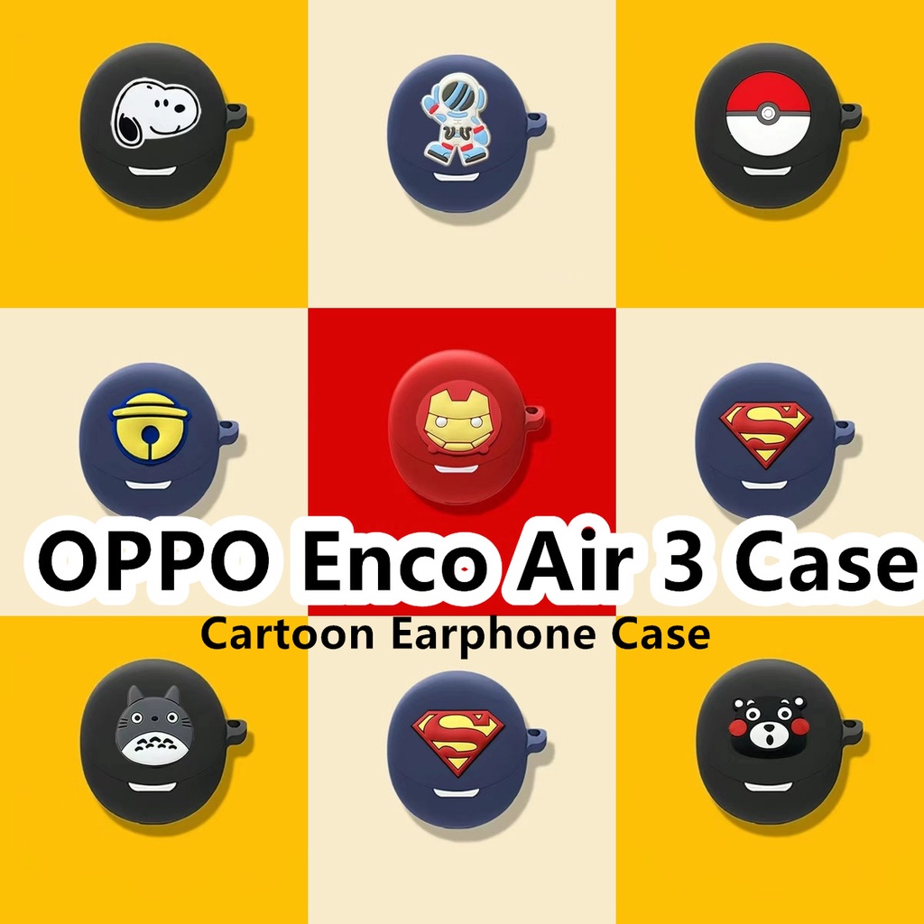 Dễ Thương Vỏ Bảo Vệ Hộp Sạc Tai Nghe bluetooth Không Dây oppo enco air 3 / r2 Bằng Silicon Mềm Họa Tiết Hoạt Hình Kèm Móc