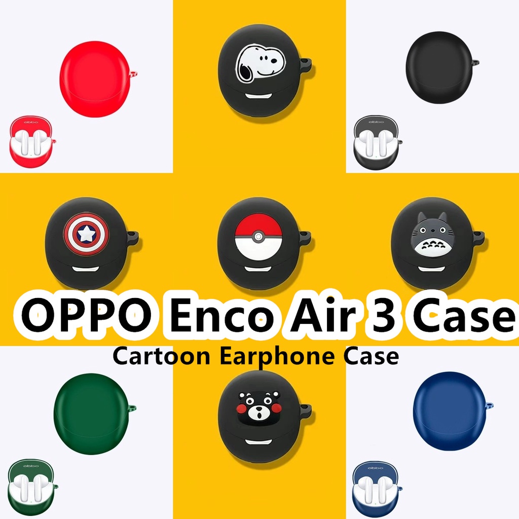 Dễ Thương Vỏ Bảo Vệ Hộp Sạc Tai Nghe bluetooth Không Dây oppo enco air 3 / r2 Bằng Silicon Mềm Họa Tiết Hoạt Hình Kèm Móc
