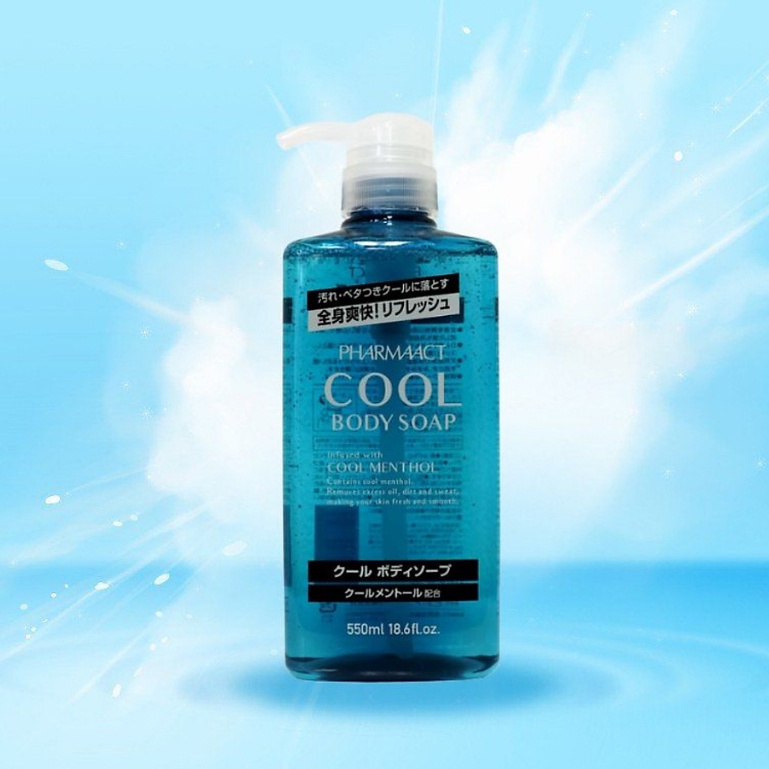 Sữa Tắm Cool Cho Nam Nhật Bản - Pharmaact Cool Body Soap Hương Bạc Hà Siêu Mát 600ml - Nhật Bản
