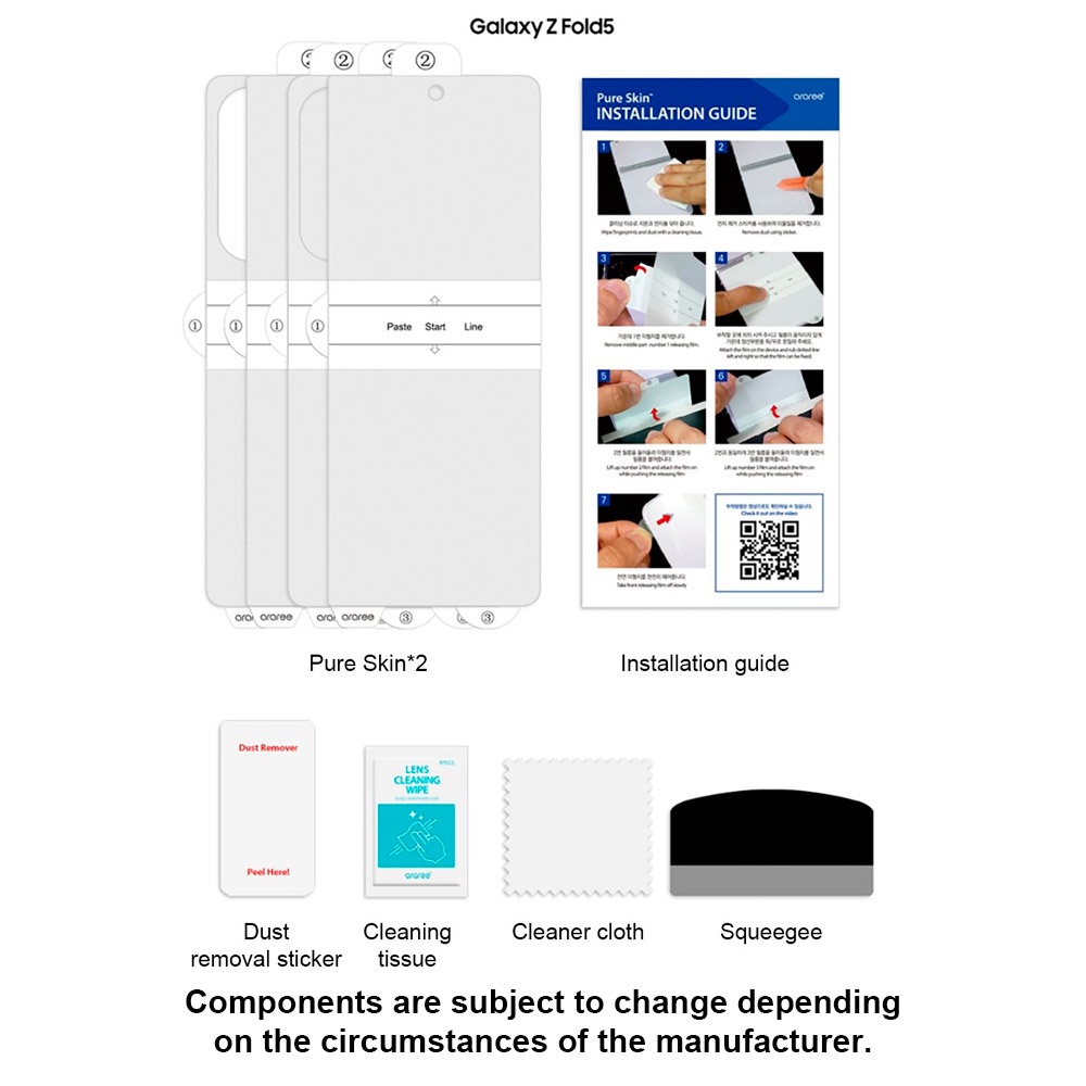 ARAREE Pure Skin Galaxy Z Fold 5 Fold5 Rear Protector Film Case Samsung Korea