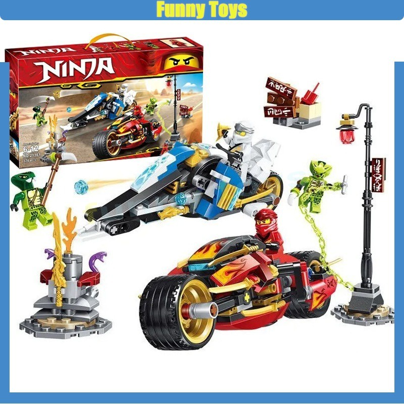 Compatible lego Lắp Ráp Xe Mô Tô ninjago series 70667 Kai 'S blade Và Zane' S snowmobile Quà Tặng Cho Bé Trai