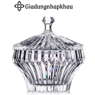 Thố ca sỹ pha lê rogaska crown jewel 12cm, có nắp, giadungnhapkhau19